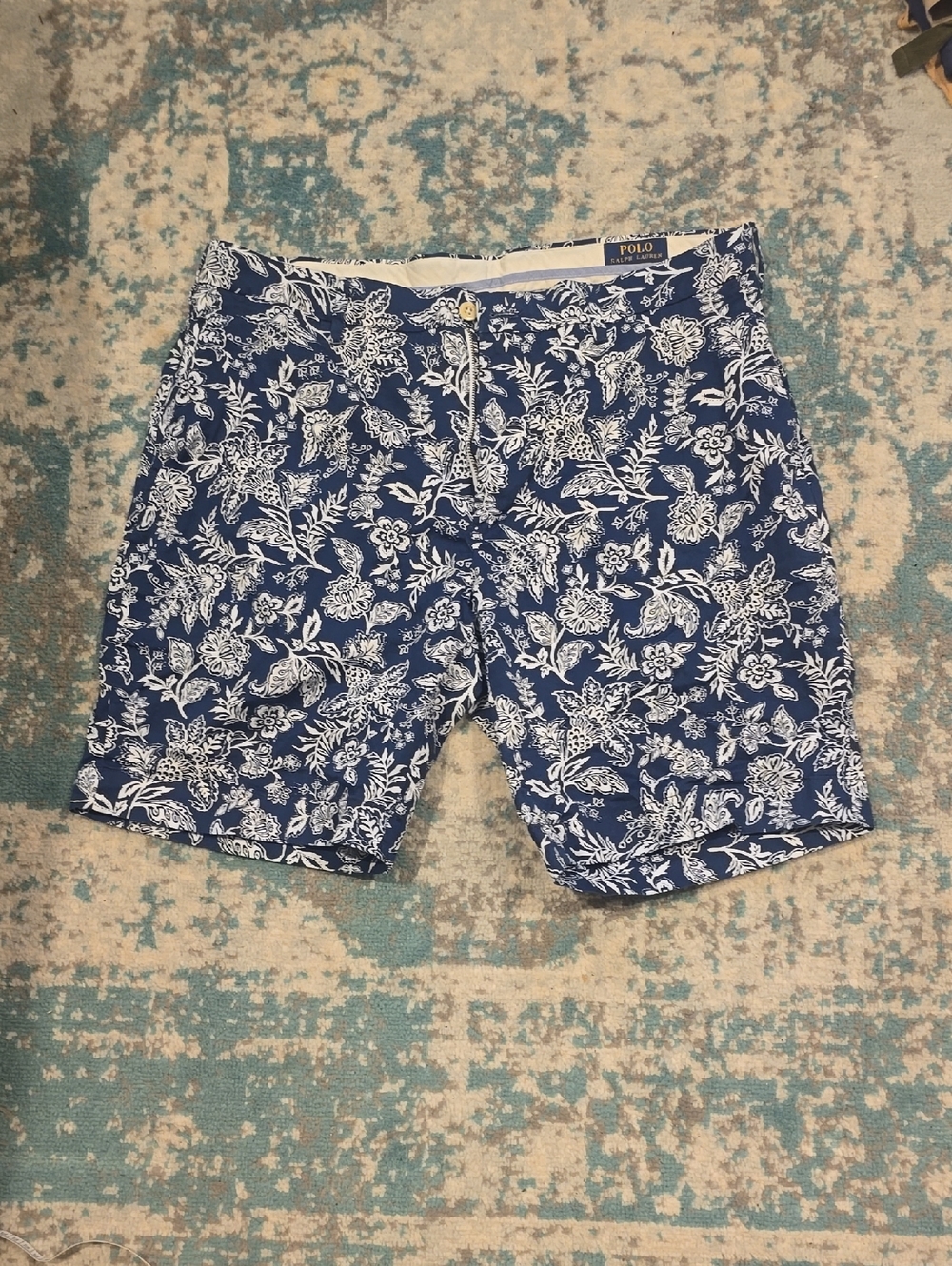 Polo by Ralph Lauren White Shorts with Navy Trim